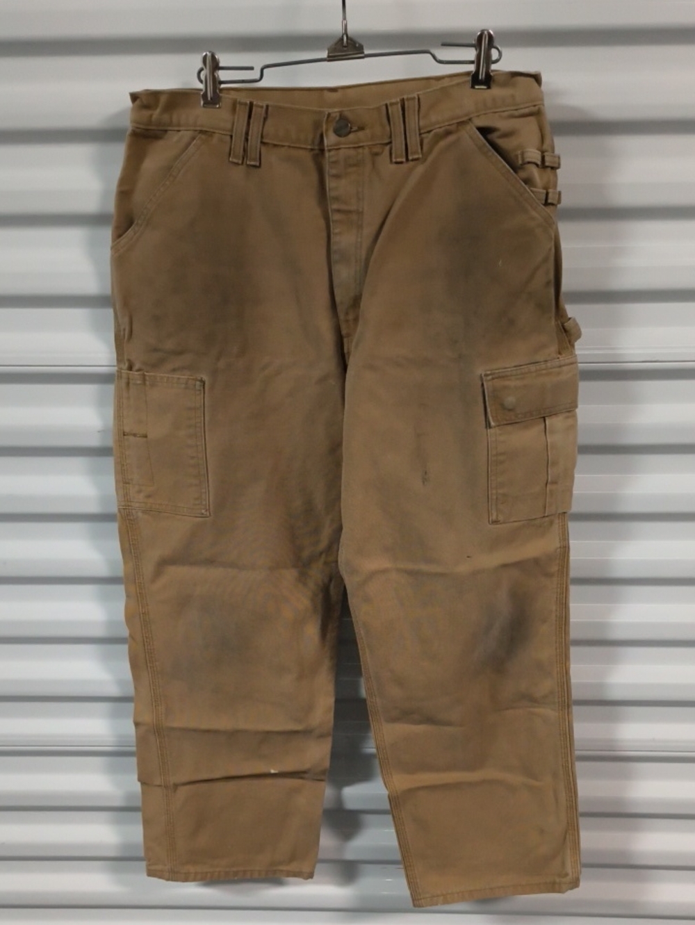 Vtg Carhartt Cargo Pants Men's 36 X 30 Brown Distressed Canvas Workwear 90s